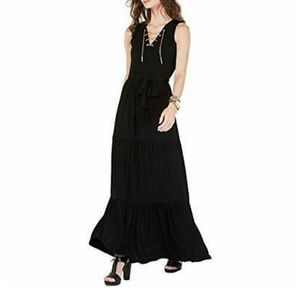 Michael Kors Women's Lace-Up Sleeveless Maxi Dress
